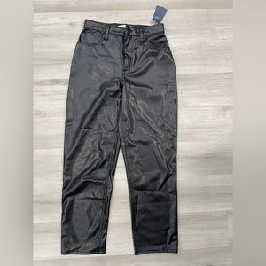 NWT Abercrombie Curve Love Vegan Leather Ankle Straight Pants